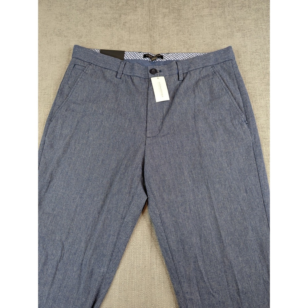 NWT Banana Republic Pants Mens 33x34 Blue Chino Kentfield Slim Fit Cotton Casual - Picture 4 of 11